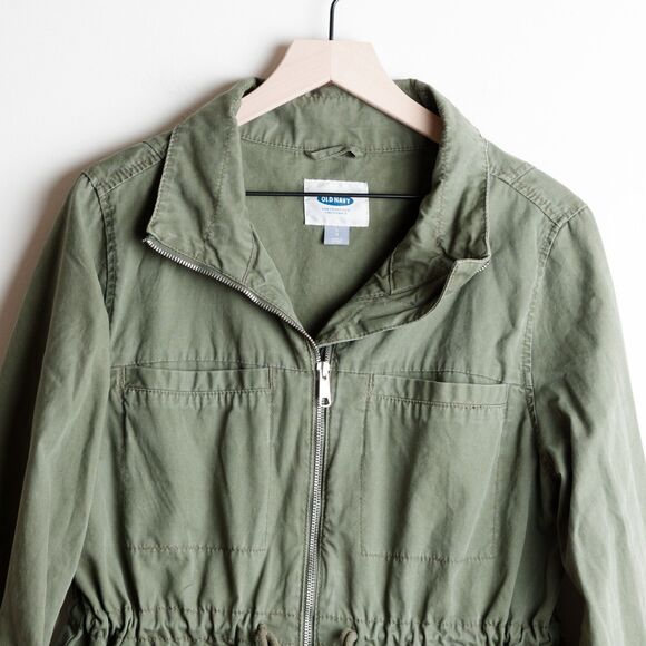 Old Navy Utility Field Jacket Womens Large Hunter Pines Army Green Military - Picture 3 of 10